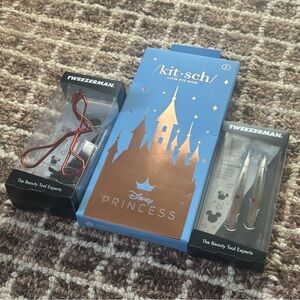 Disney Tweezerman Kitsch Princess Minnie Mickey Mouse Curler Eye Mask Bundle Kit